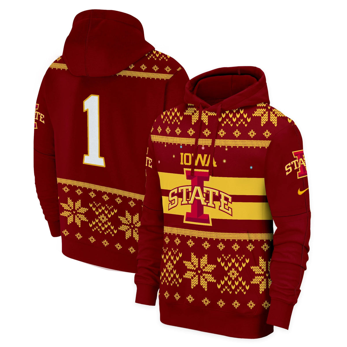 Iowa State Cyclones 2024 Christmas Fleece Pullover Hoodie - All Printed