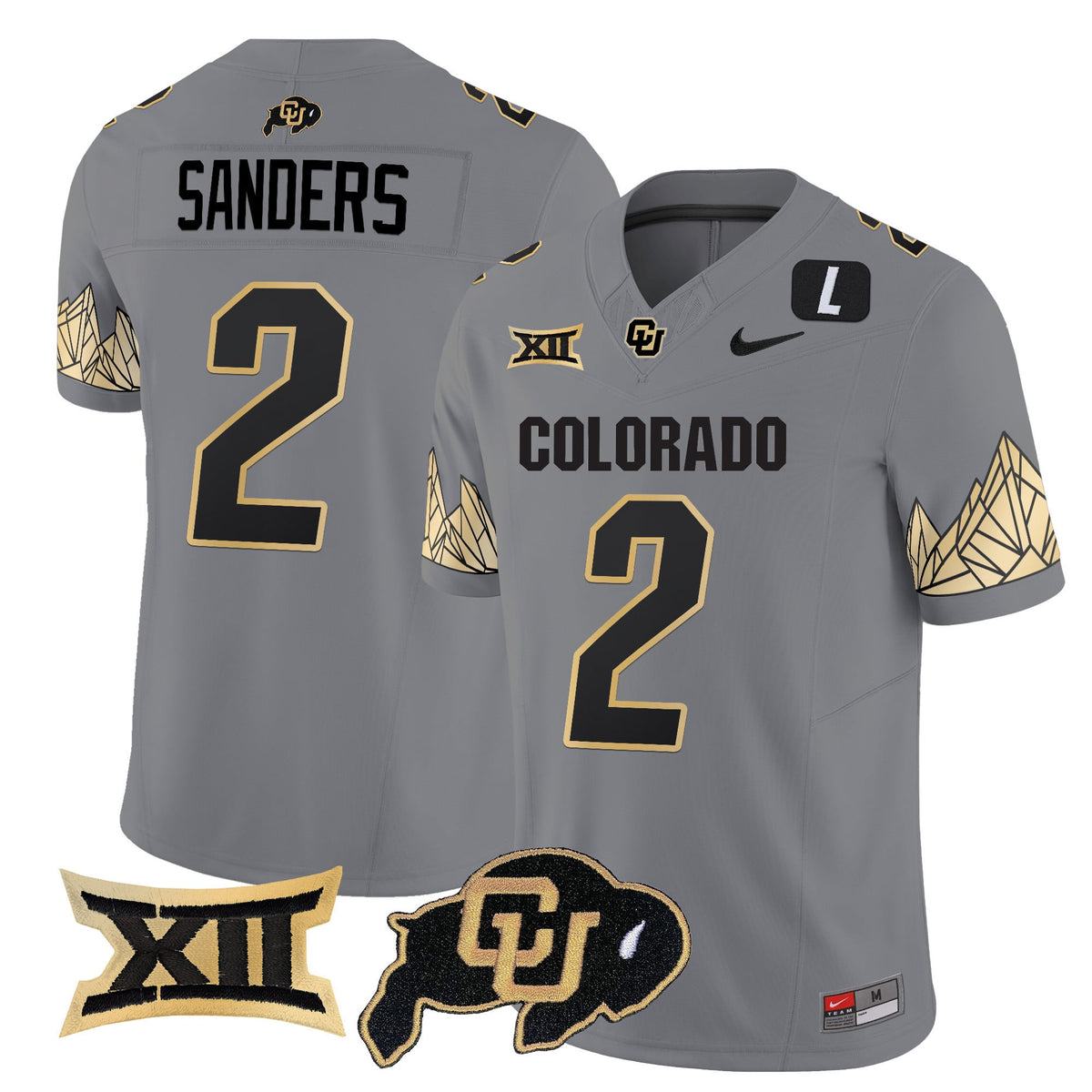 Men's Colorado Buffaloes Vapor Limited Jersey V4 - Big 12 XII Patch - All Stitched