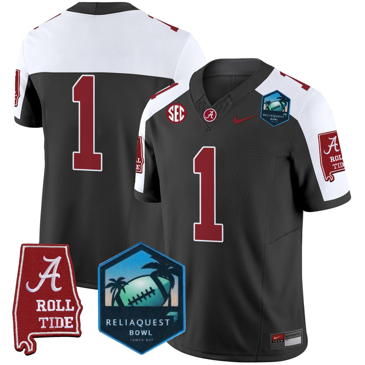 Men's Alabama Crimson Tide 2025 ReliaQuest Bowl Patch Vapor Limited Jersey - All Stitched