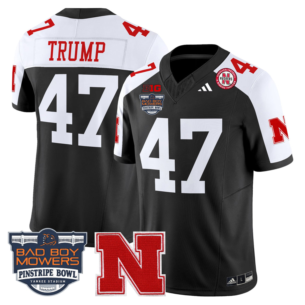 Men's Nebraska Cornhuskers 2025 Pinstripe Bowl Patch Vapor Limited Jersey - All Stitched