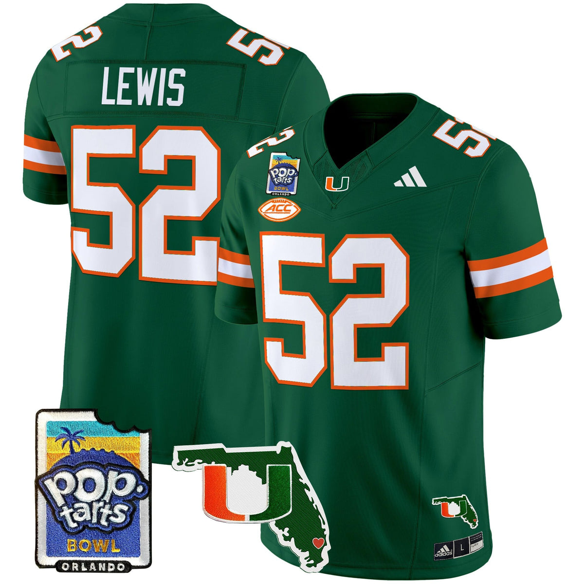 Men's Miami Hurricanes 2025 PopTarts Bowl Patch Vapor Limited Jersey - All Stitched