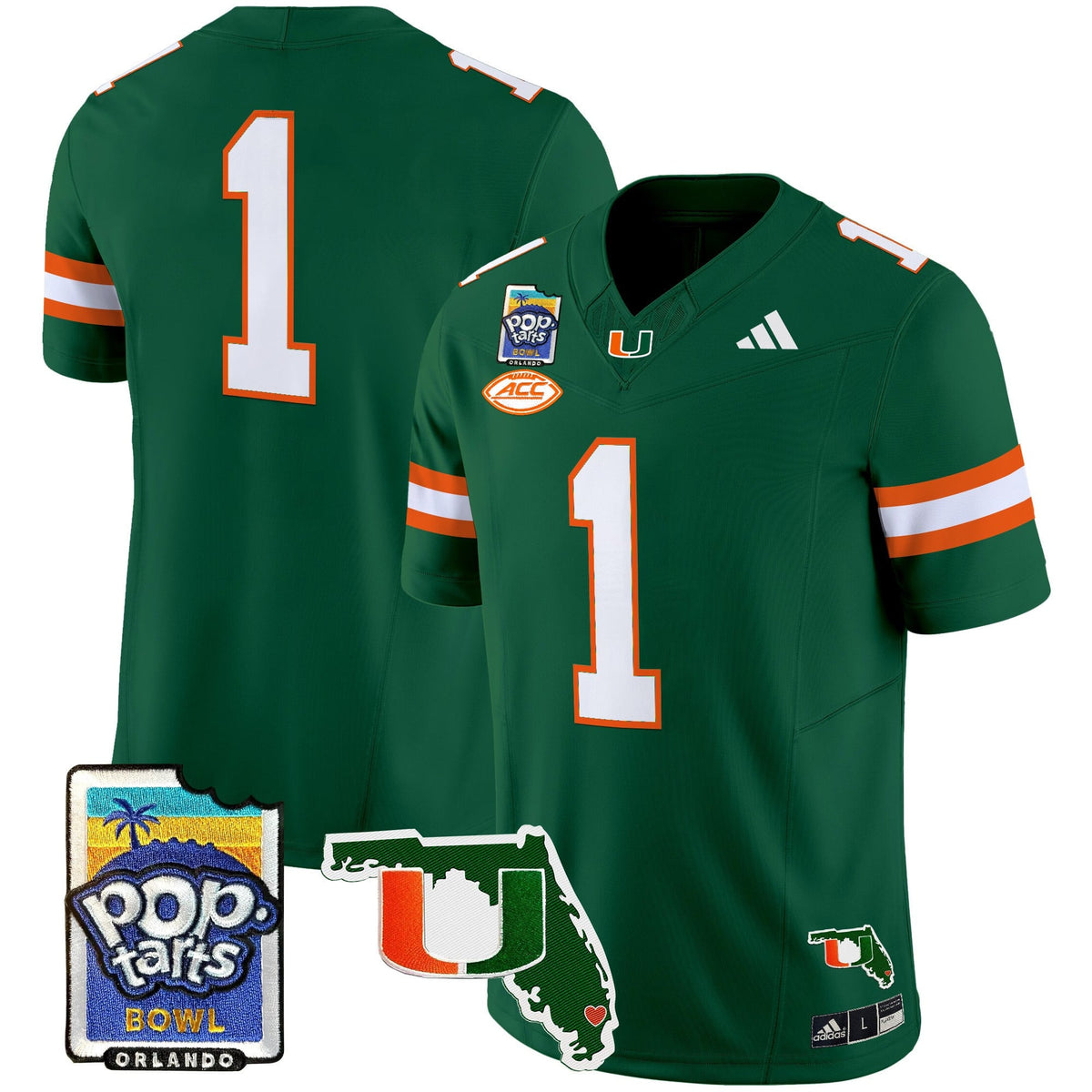 Men's Miami Hurricanes 2025 PopTarts Bowl Patch Vapor Limited Jersey - All Stitched
