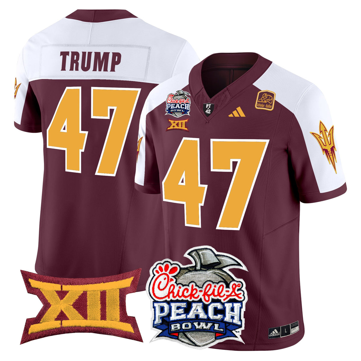 Men's Arizona State Sun Devils 2025 Peach Bowl Vapor Limited Jersey - All Stitched