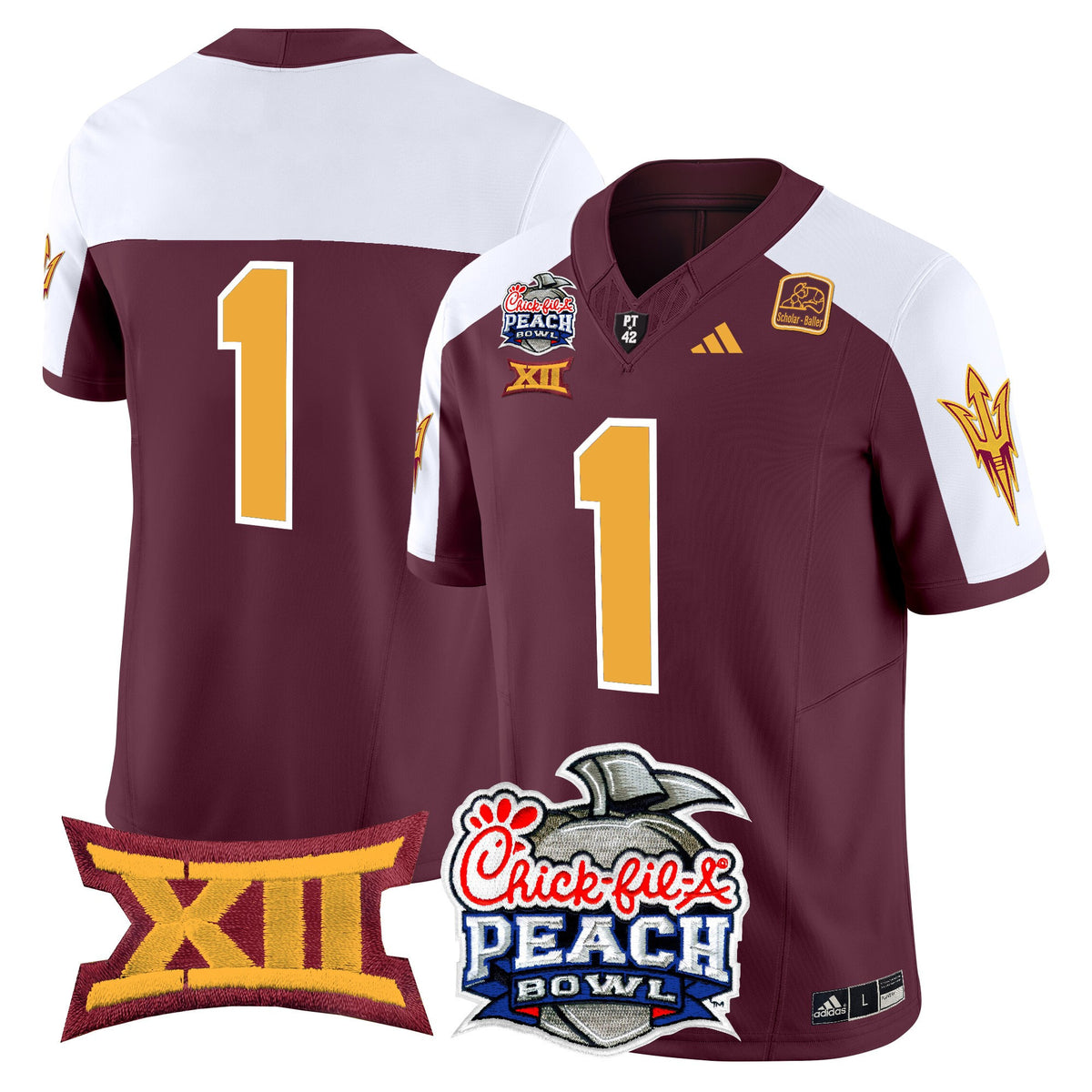 Men's Arizona State Sun Devils 2025 Peach Bowl Vapor Limited Jersey - All Stitched