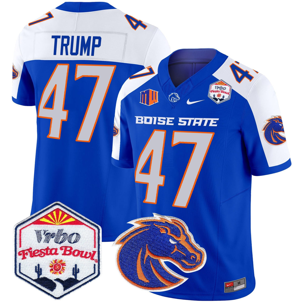 Men's Boise State Broncos 2025 The Fiesta Bowl Patch Vapor Limited Jersey - All Stitched