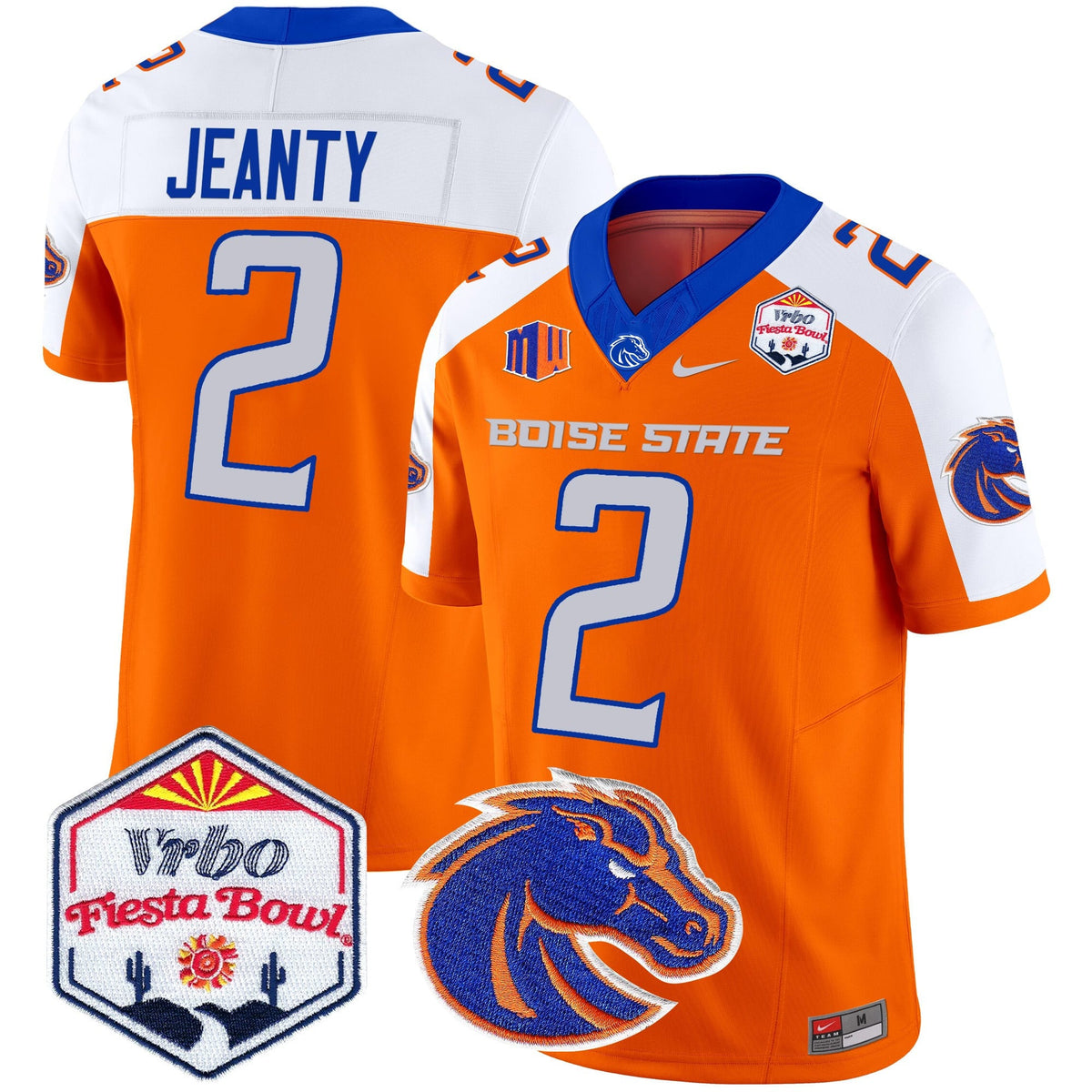 Men's Boise State Broncos 2025 The Fiesta Bowl Patch Vapor Limited Jersey - All Stitched