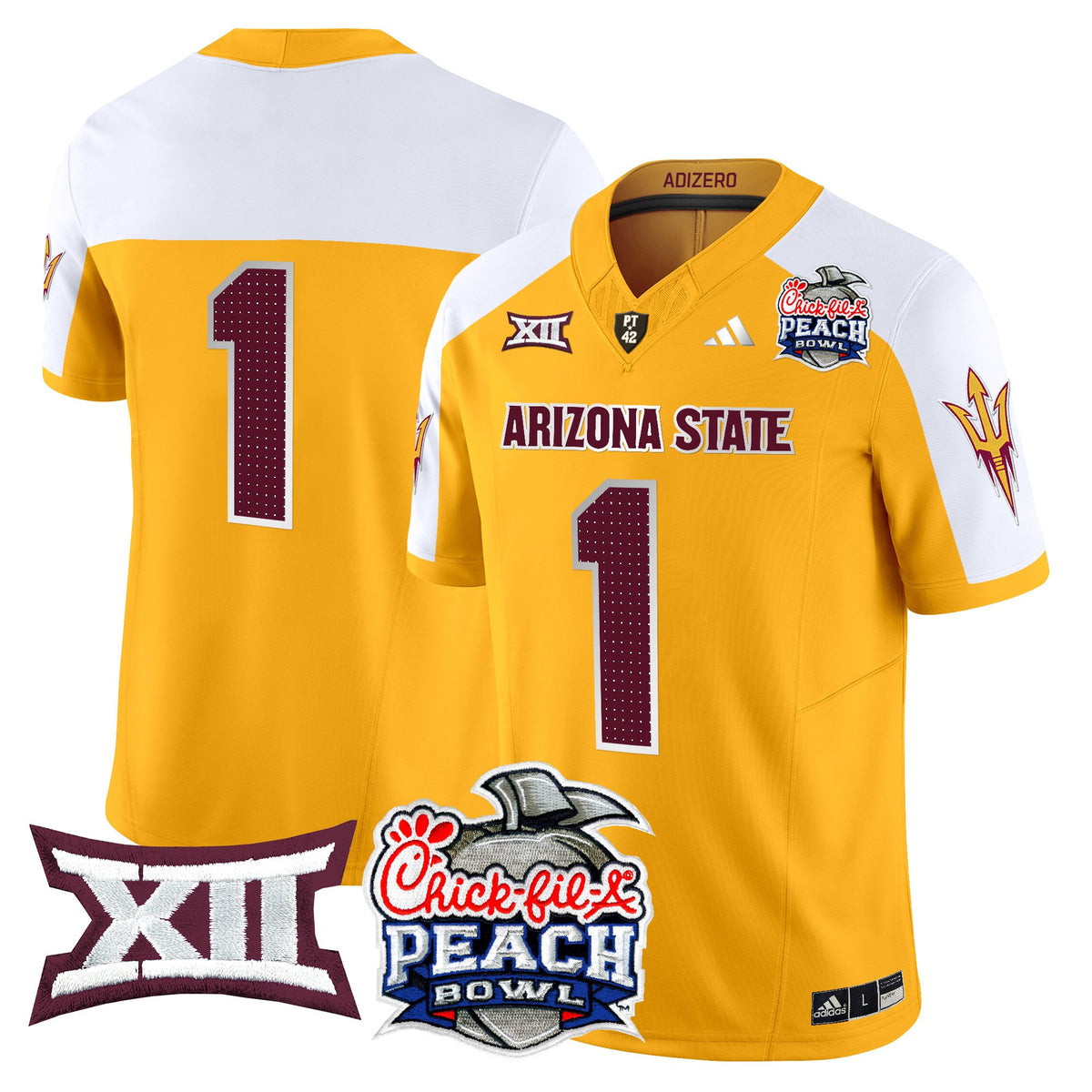 Men's Arizona State Sun Devils 2025 Peach Bowl Vapor Limited Jersey - All Stitched