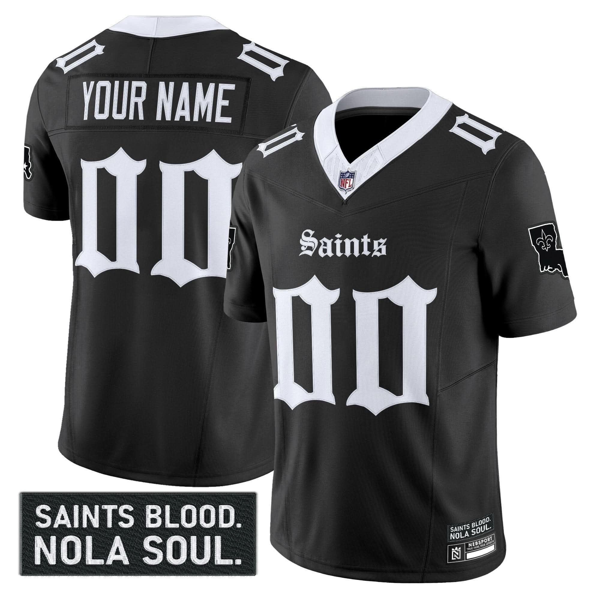 New Orleans Saints 'Gothic Vieux CarrÃÂÃÂ© Edition' Vapor Custom Jersey - All Stitched